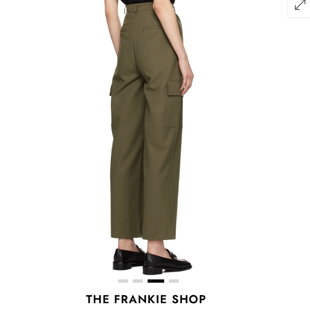 The Frankie Shop Maesa Olive Pleated Hi- Rise Cargo Trousers, Small - Picture 5 of 13